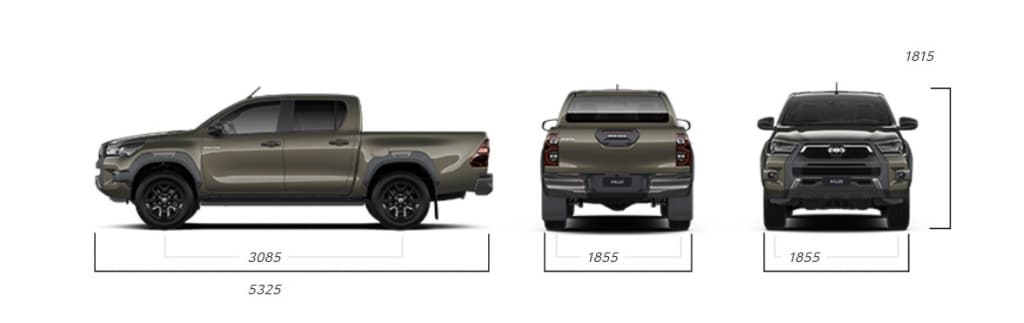 Hilux 2021 matmenys