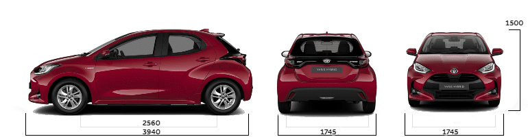 yaris matmenys
